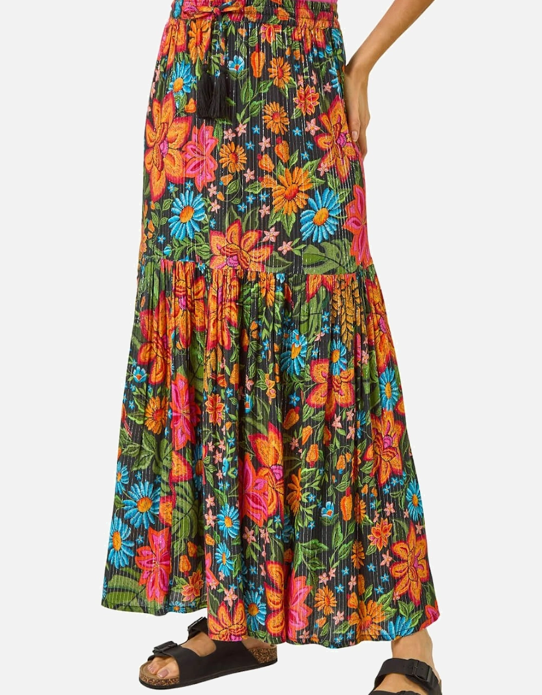 Floral Print Tiered A-Line Skirt, 2 of 1