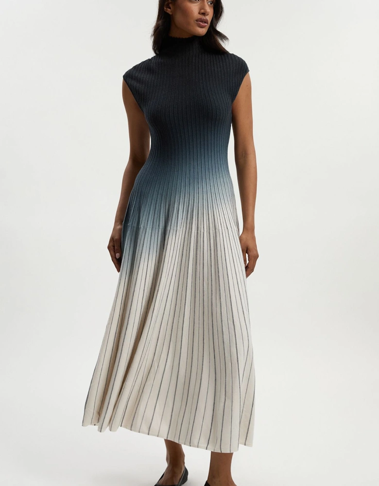 Dip Dye Detail Knitted Maxi Dress
