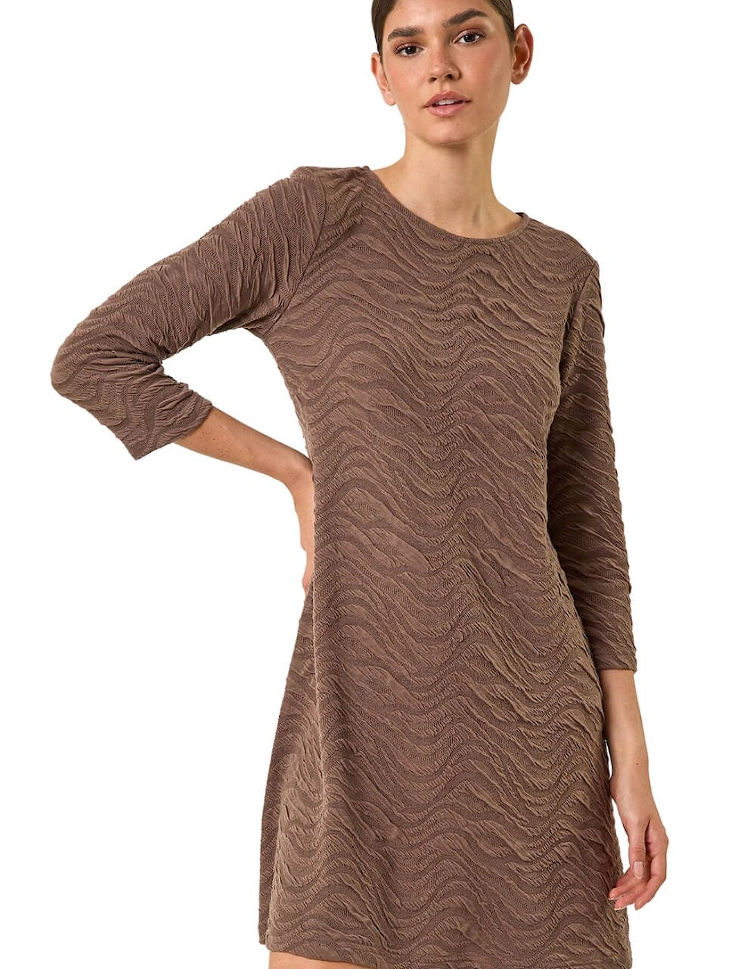 Wave Textured Stretch A-Line Dress, 2 of 1