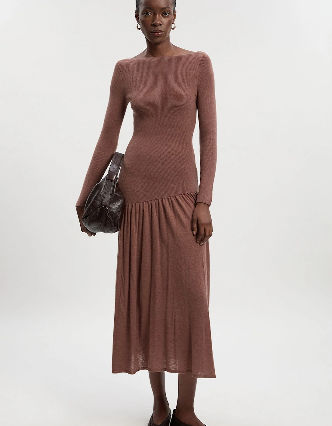 Wool Blend Sheer Knitted Skirt Dress, 2 of 1