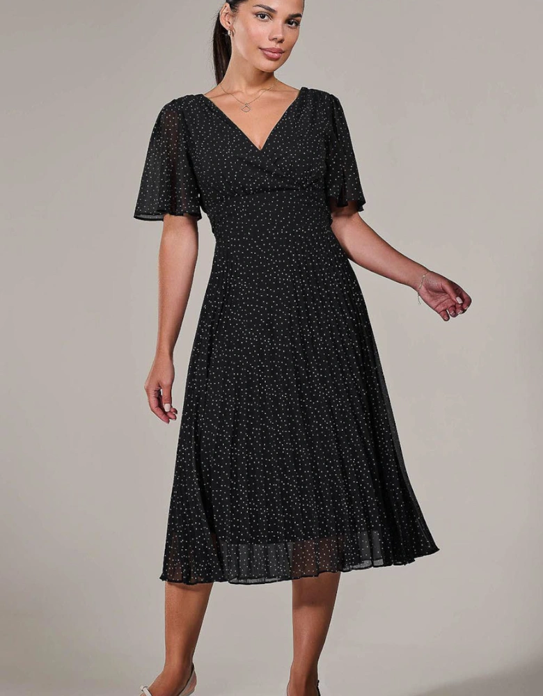 Petite Chiffon Pleated Midaxi Dress