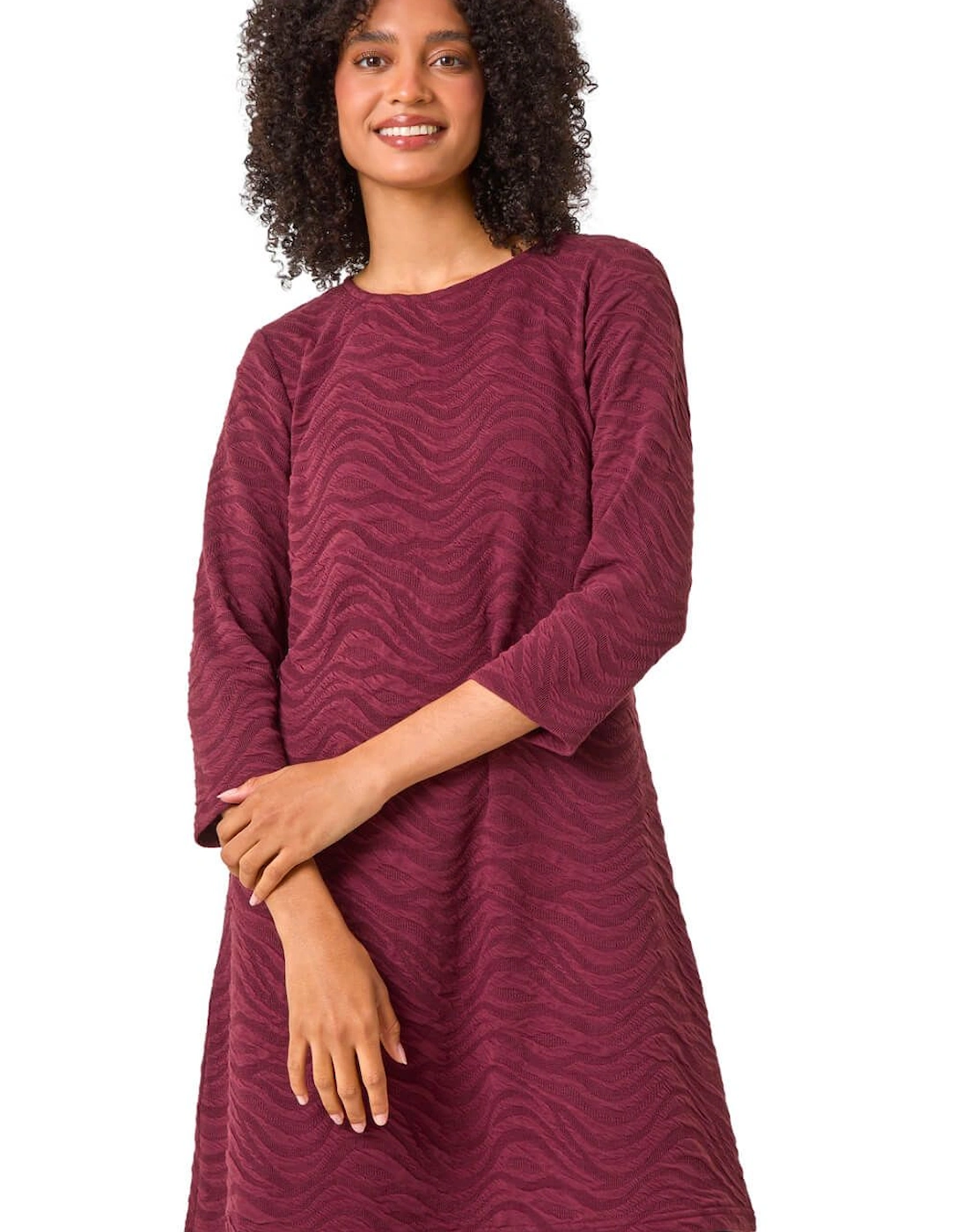 Wave Textured Stretch A-Line Dress, 2 of 1