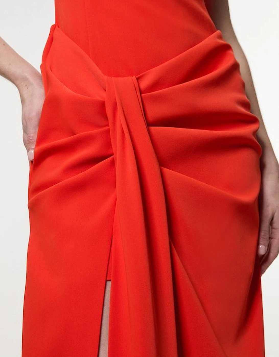 Soft Tailored Waist Drape Corset Maxi Dress
