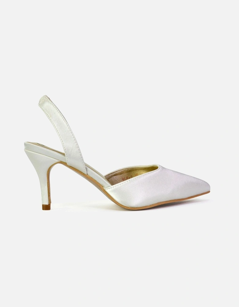 'Imogen' Pointed Toe Sling Back Stiletto Mid Heel Court Shoes