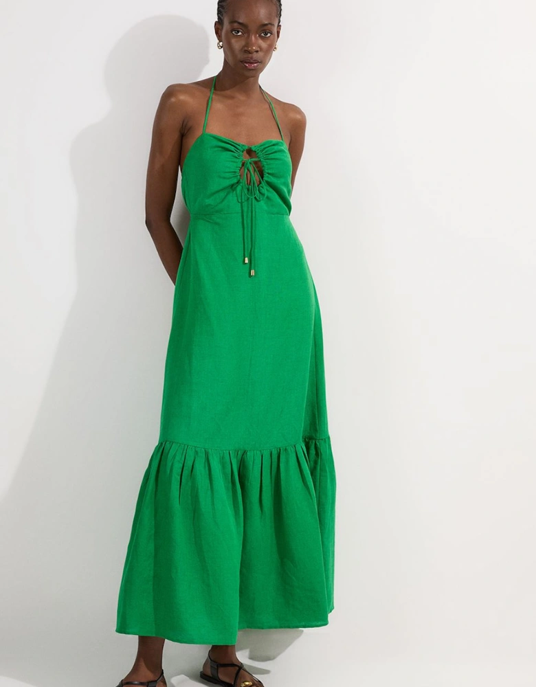 Tall Viscose Linen Woven Maxi Beach Dress