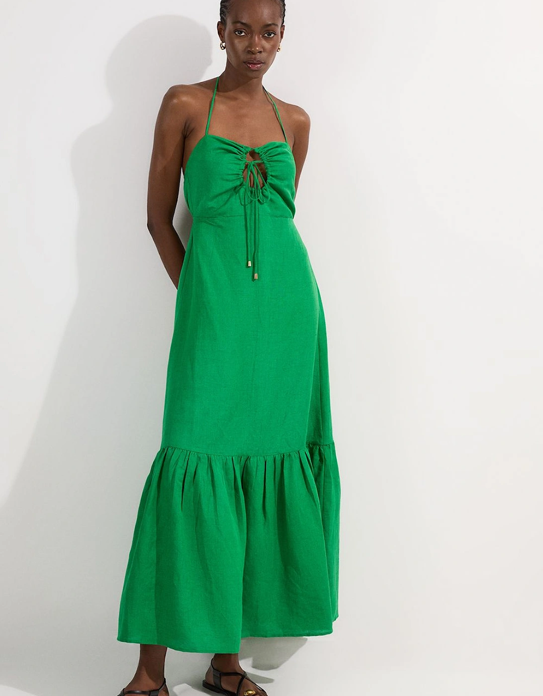 Tall Viscose Linen Woven Maxi Beach Dress, 2 of 1