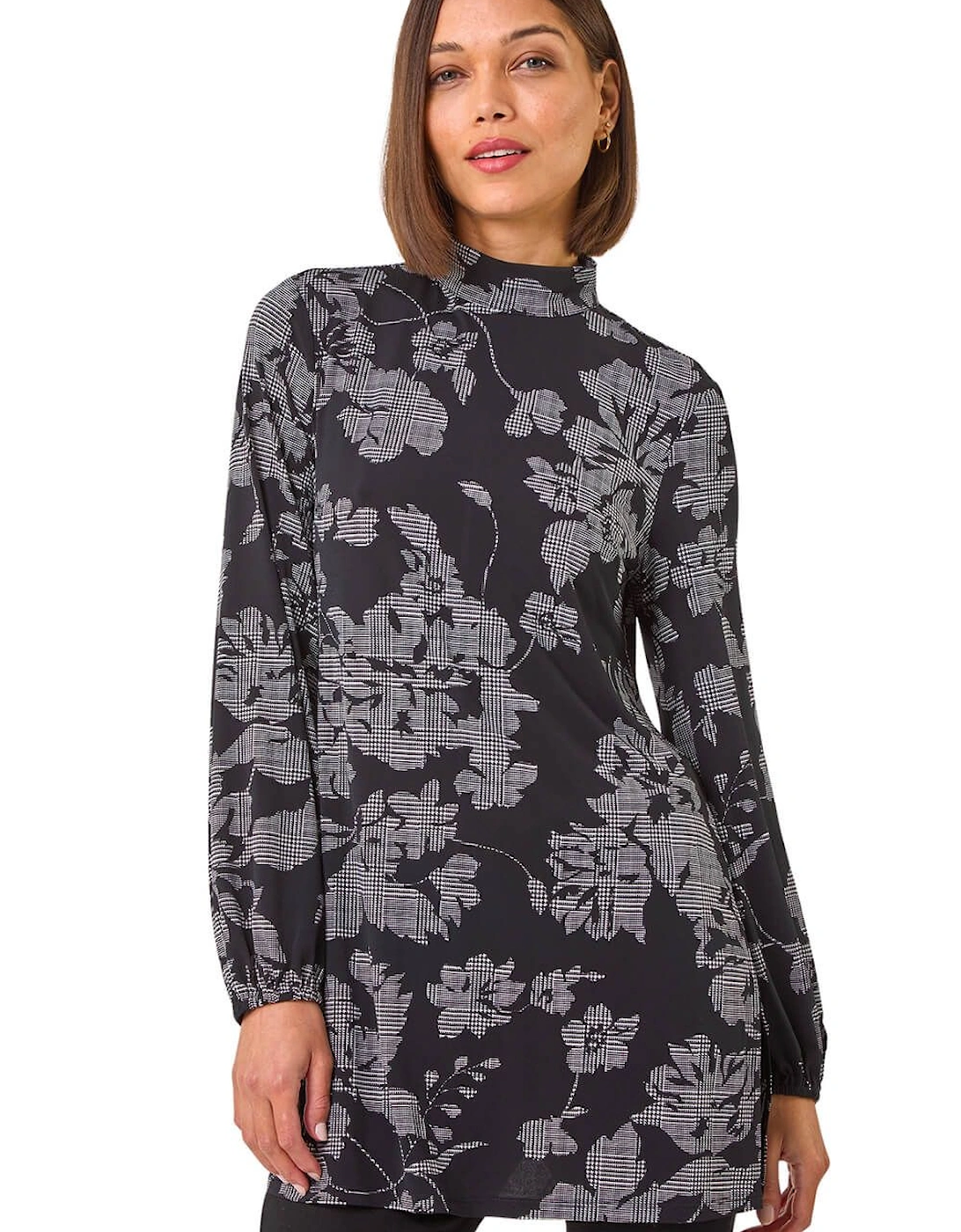 Printed Side Split Tunic Top, 2 of 1