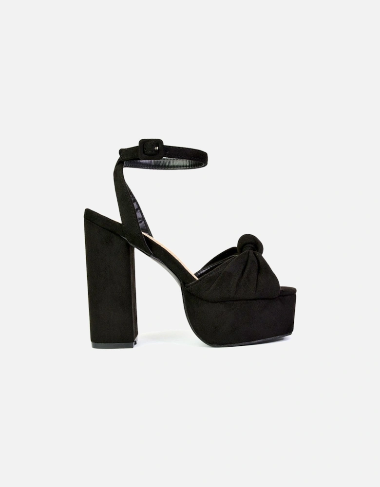 'Lillian' Peep Toe Strappy Chunky Block High Heel Platform Shoes