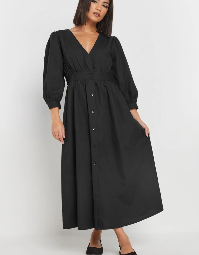 Petite Button Midi Dress