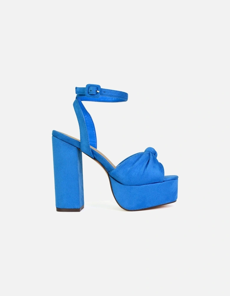 'Lillian' Peep Toe Strappy Chunky Block High Heel Platform Shoes
