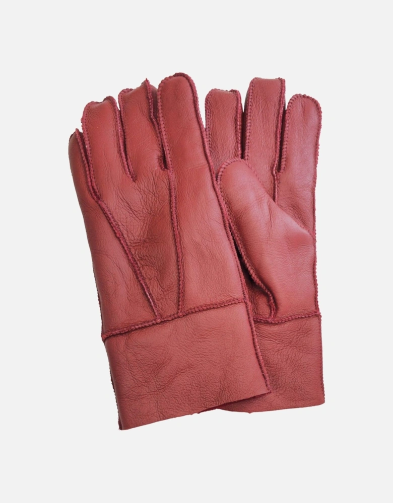 Sheepskin Leather Gloves with Roll Up/Down Cuff