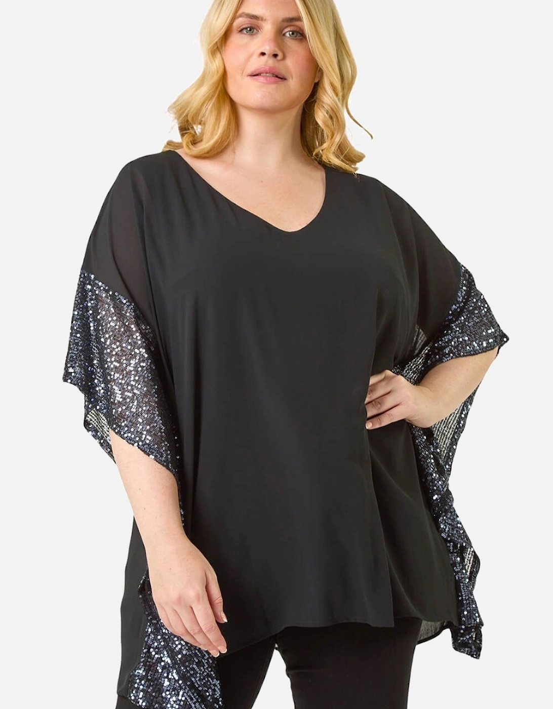 Curve Sequin Trim Overlay Top, 2 of 1