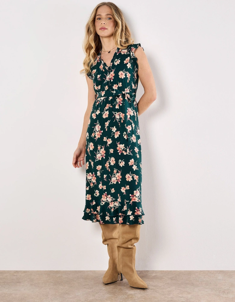 Painterly Floral Midi Dress