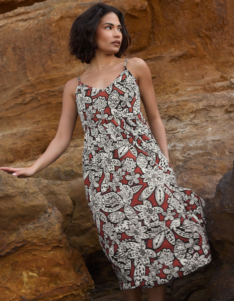 Petite Floral Print Midi Dress