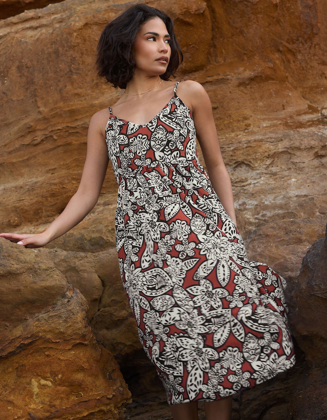 Petite Floral Print Midi Dress, 2 of 1