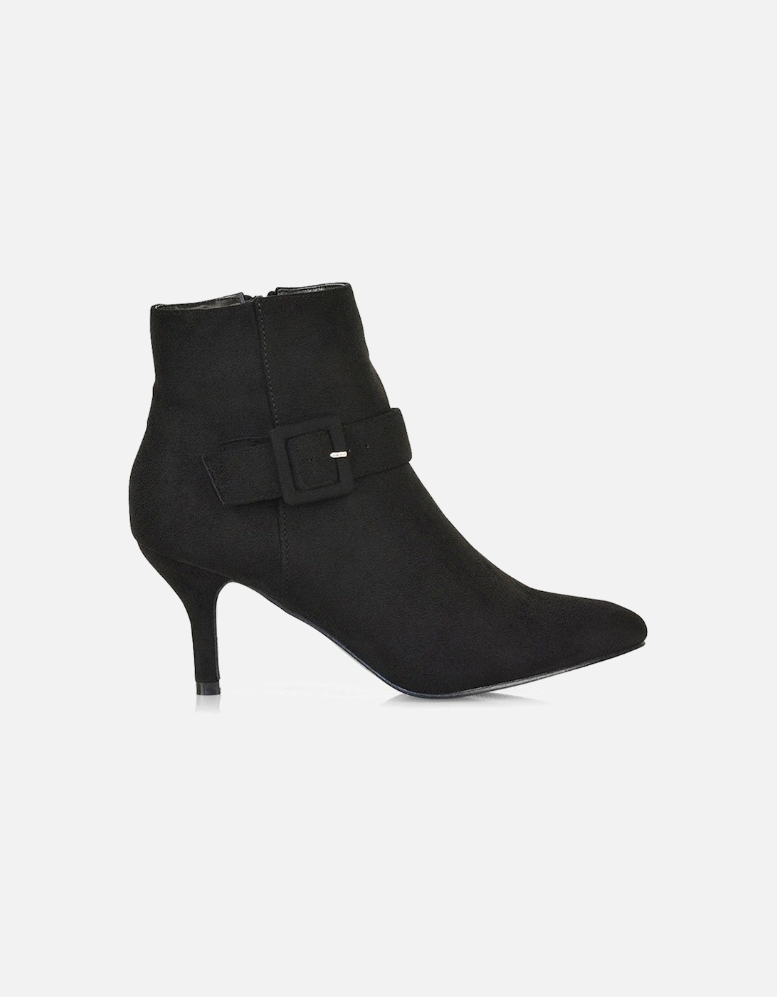 'Lara' Buckle Detail Pointed Toe Low Stiletto Heel Ankle Boots, 2 of 1