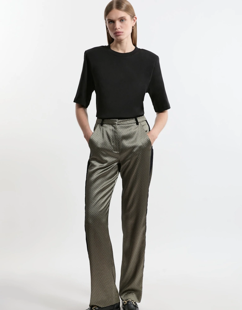 Tall Geo Jacquard Velvet Mix Tailored Trouser