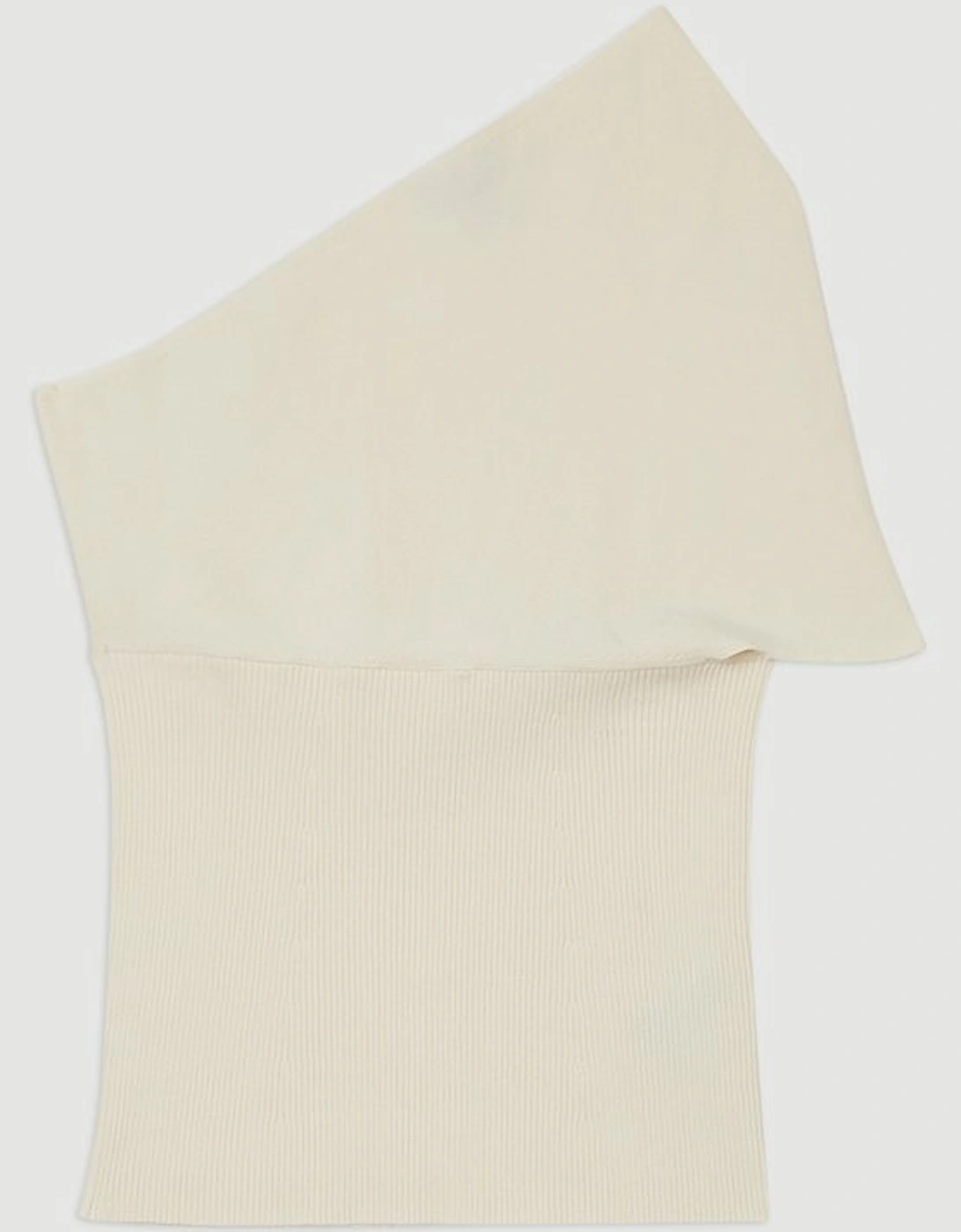 Compact Rib Stitch Knitted One Shoulder Top