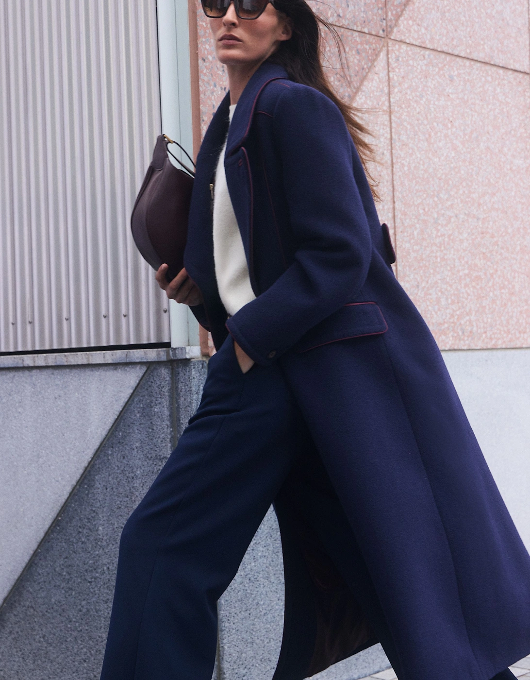 Wool Hybrid Double Breasted Tailored Midi Coat With Removable Padded Lining, 2 of 1