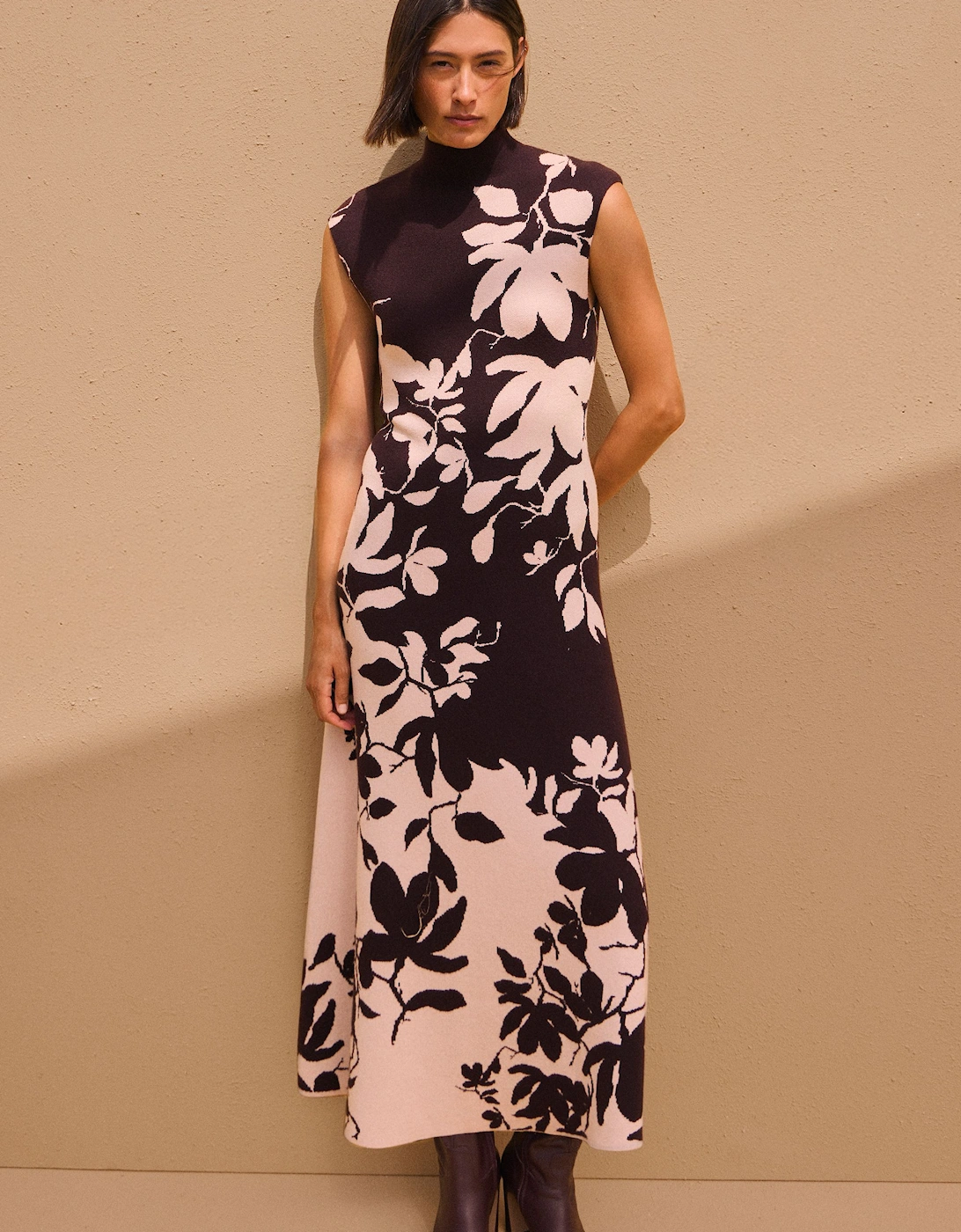 Jacquard Floral Knitted Maxi Dress, 2 of 1