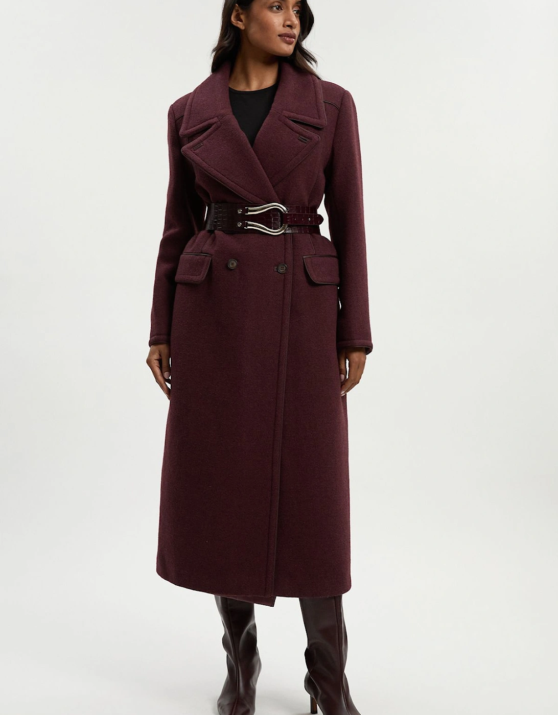 Wool Hybrid Double Breasted Tailored Midi Coat With Removable Padded Lining, 2 of 1
