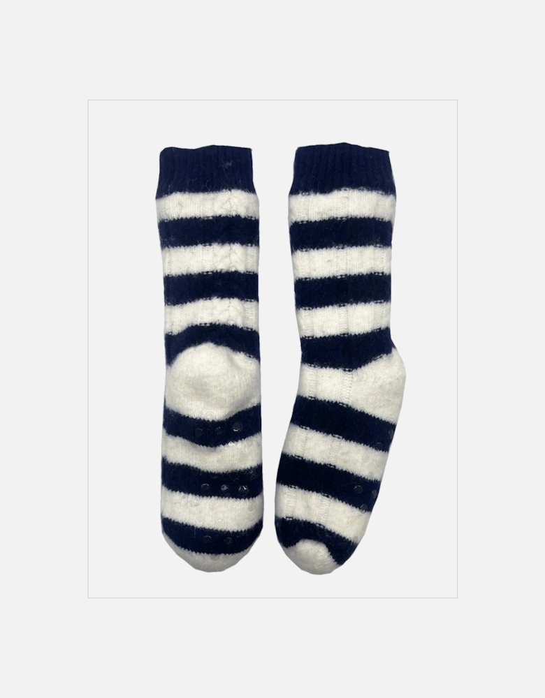Snug Cosy Sock In Navy Stripe