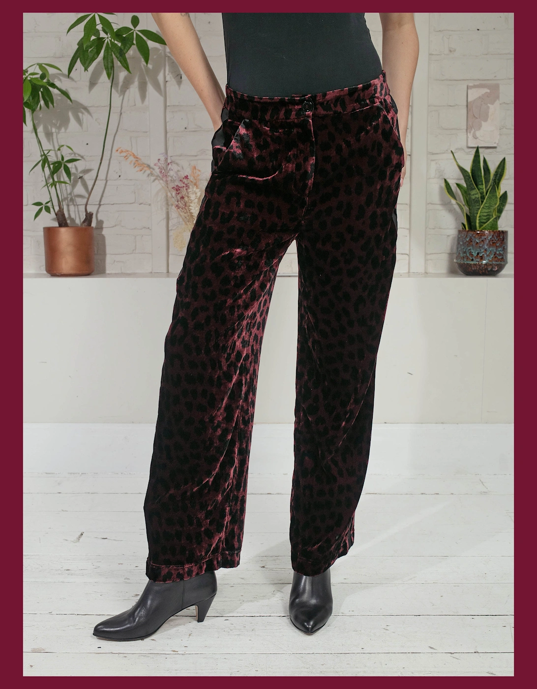 Nooki Design Nooki Design Women's Tori Leopard Tuxedo Pants - Purple