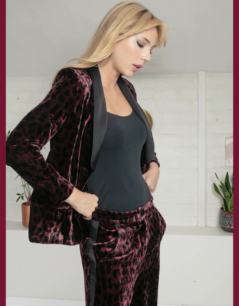 Sonia Tuxedo In Plum Leopard