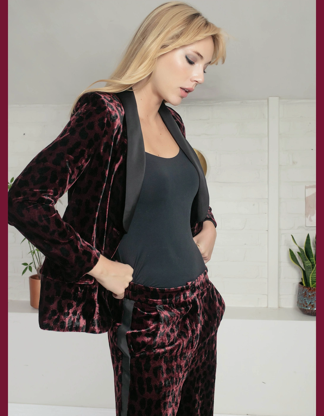 Sonia Tuxedo In Plum Leopard