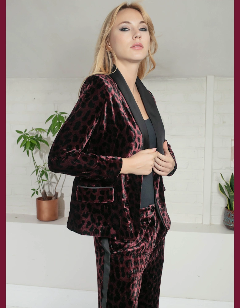 Sonia Tuxedo In Plum Leopard