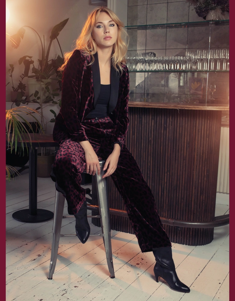 Sonia Tuxedo In Plum Leopard