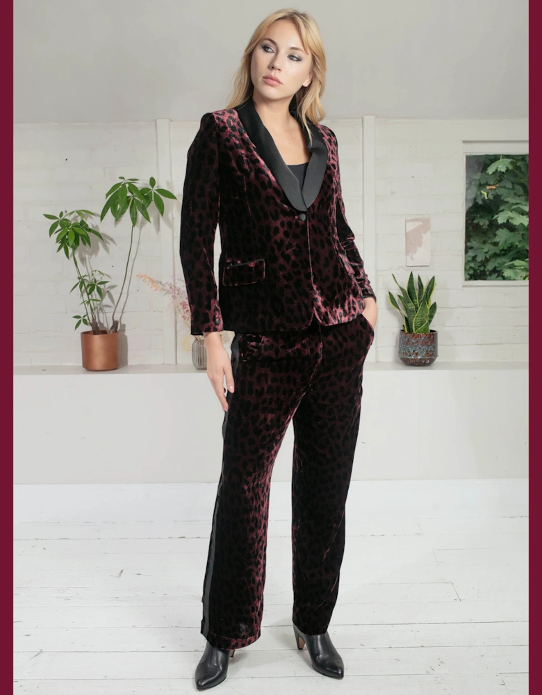 Sonia Tuxedo In Plum Leopard