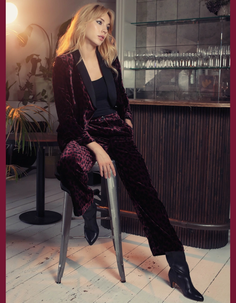 Sonia Tuxedo In Plum Leopard