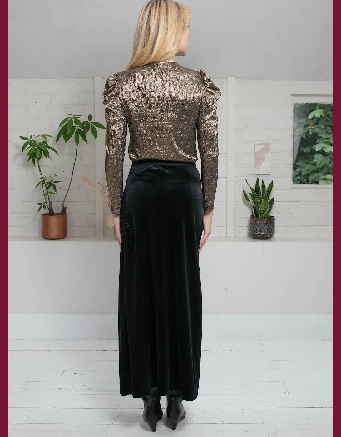 Heather Metallic Top In Gold