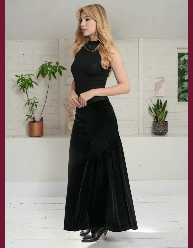 Cora Velvet Skirt In Black