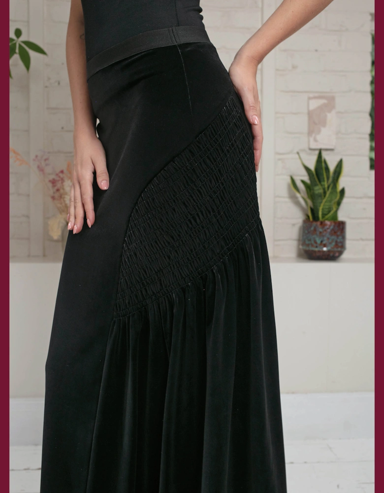 Cora Velvet Skirt In Black