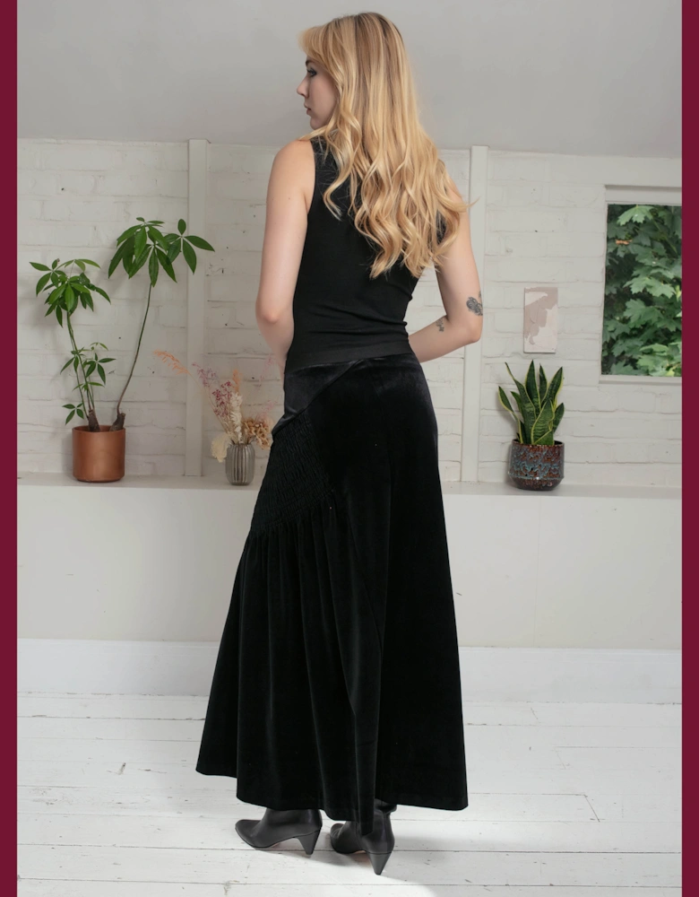Cora Velvet Skirt In Black