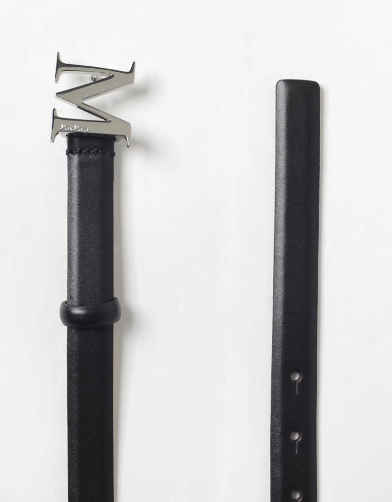 Leather Belt with Metal Buckle