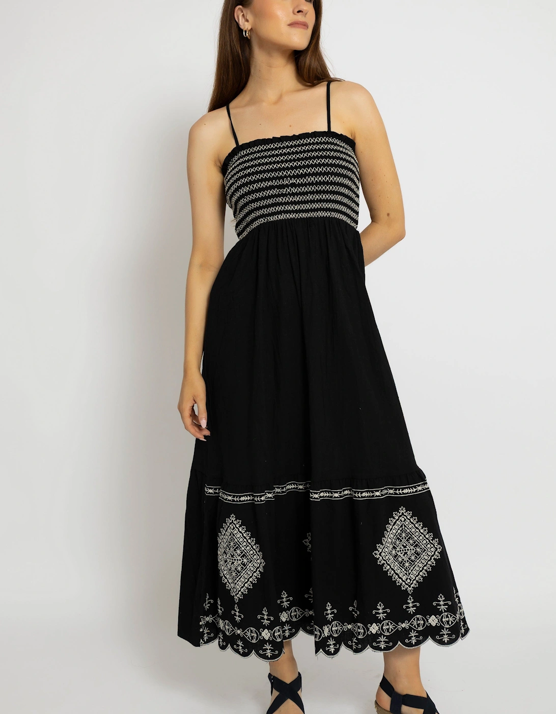 Smocked Bodice Maxi Dress, 2 of 1