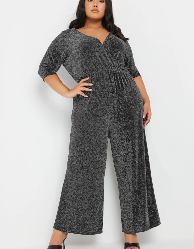Metallic Wrap Jumpsuit