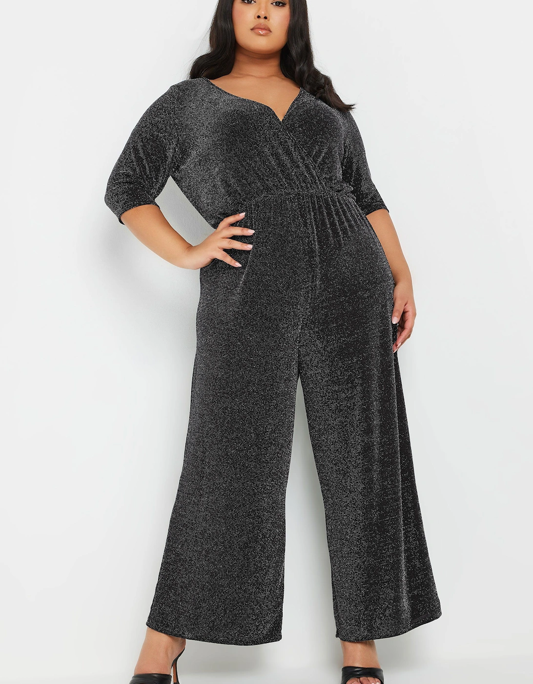 Metallic Wrap Jumpsuit, 2 of 1