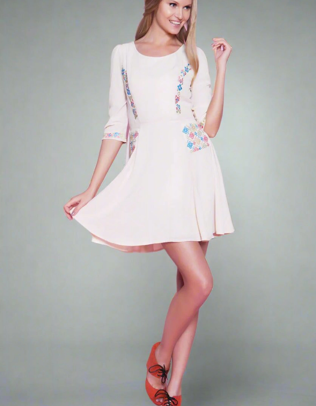 Embroidered Detail Dress, 2 of 1