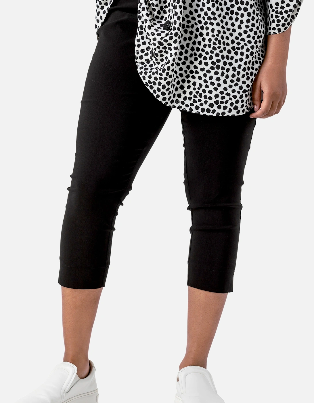 Curve Cropped Elastic Waist Stretch Trouser, 2 of 1