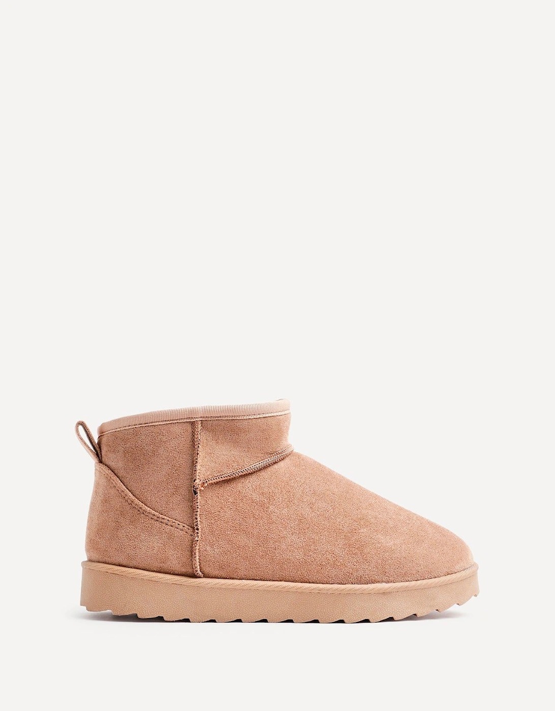 Ultra Mini Addy Chestnut Faux Suede Cream Faux Fur Lined Ultra Mini Ankle Boot, 2 of 1