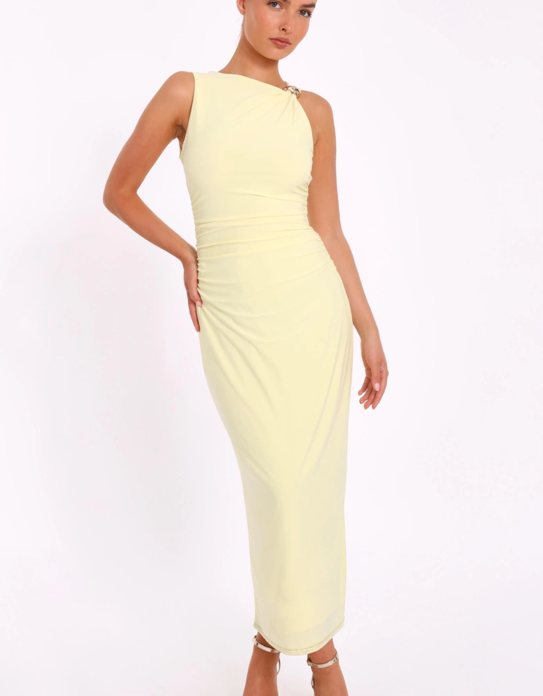Yellow Buckle Midaxi Dress