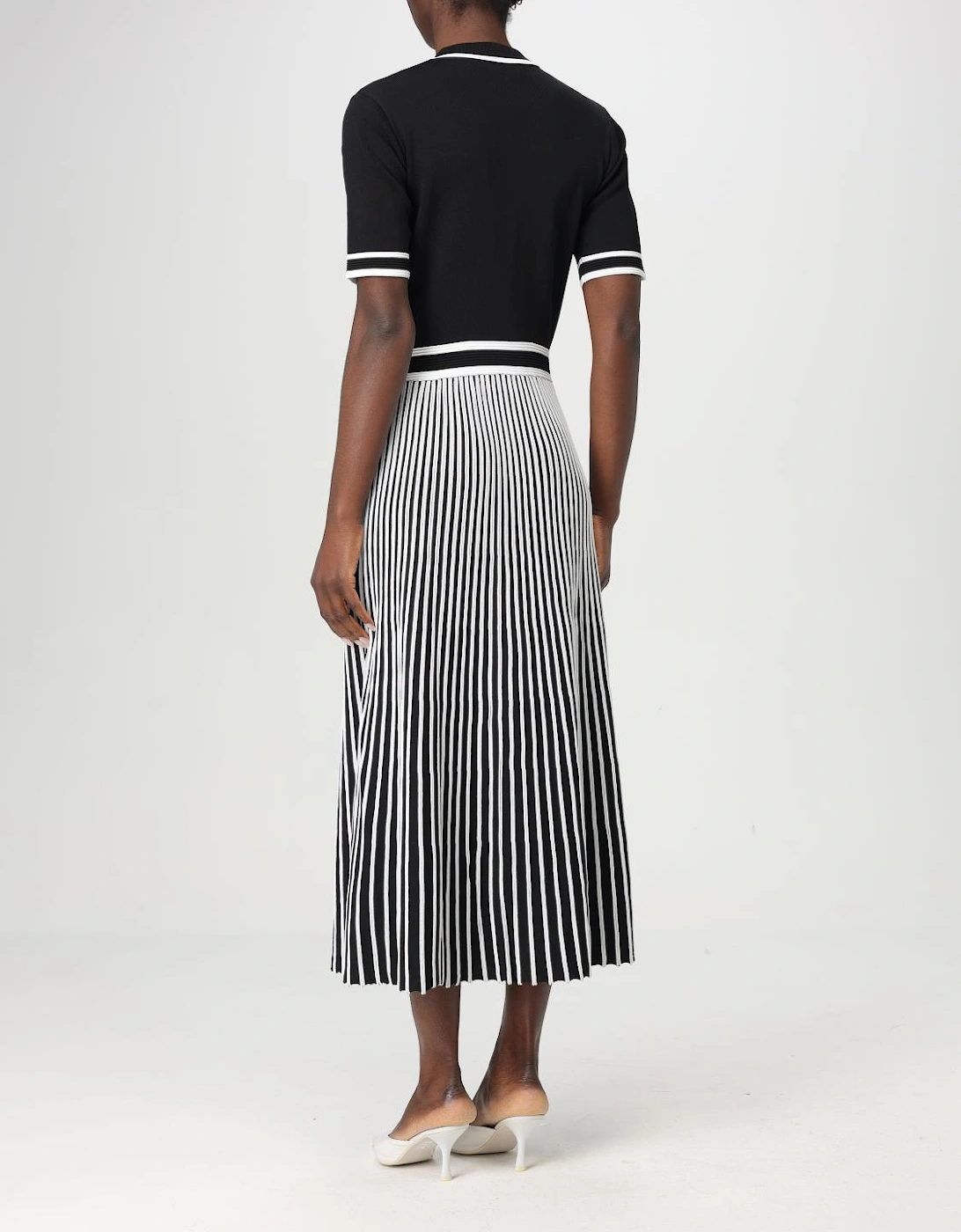 Knit Midi Dress Pleated Skirt