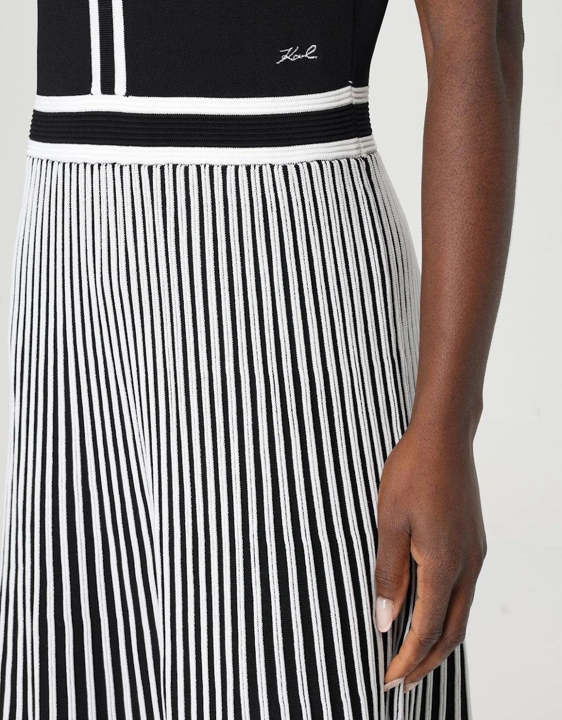 Knit Midi Dress Pleated Skirt
