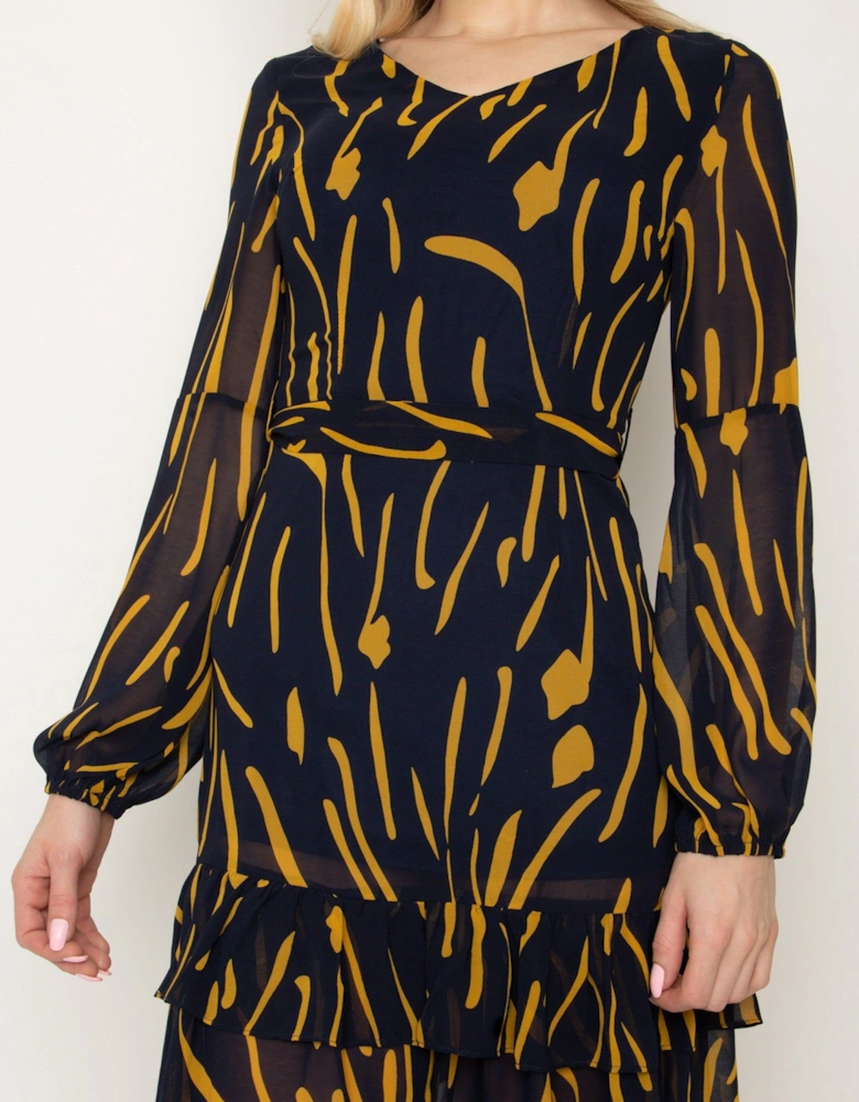 Flowy Chiffon Mini Dress with Elasticated Waist