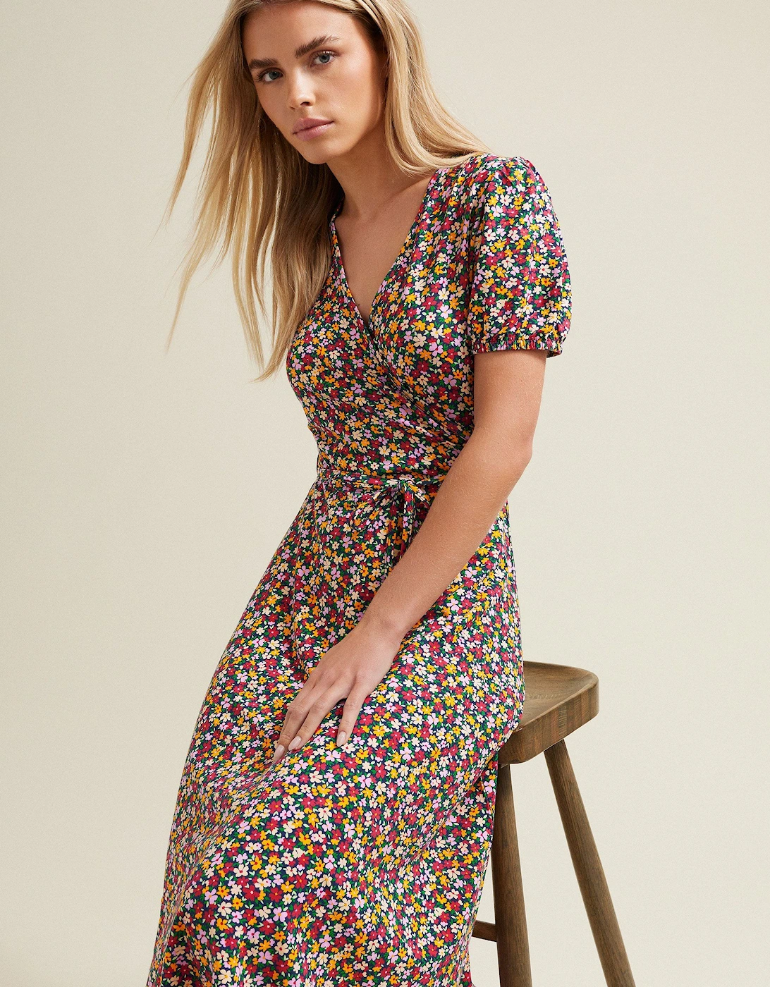 Petite Ditsy Floral Wrap Dress, 2 of 1