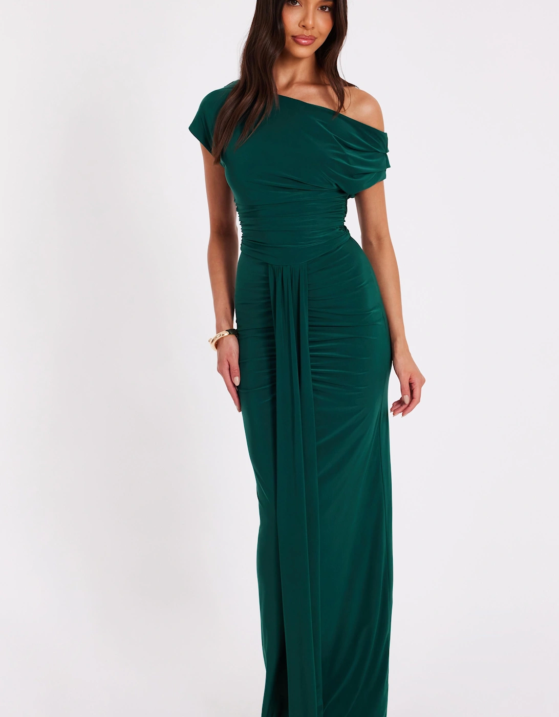 Green Drape Front Maxi Dress, 2 of 1